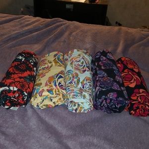 5 pack lularoe os leggings rose print